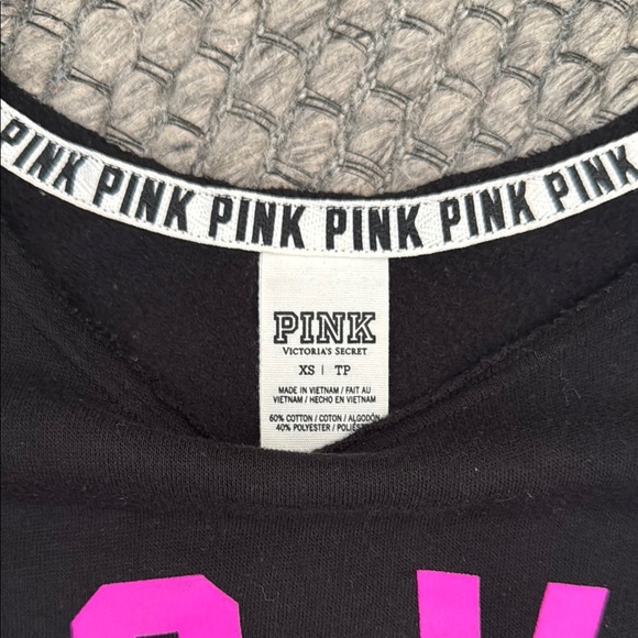 PINK Victoria Secret Black and Pink Love Sweatshirt - Picture 2 of 7